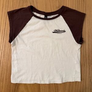 H&M Brown and White Tee